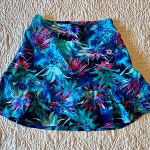 Blue and Pink High-Low A-Line Mini Skirt